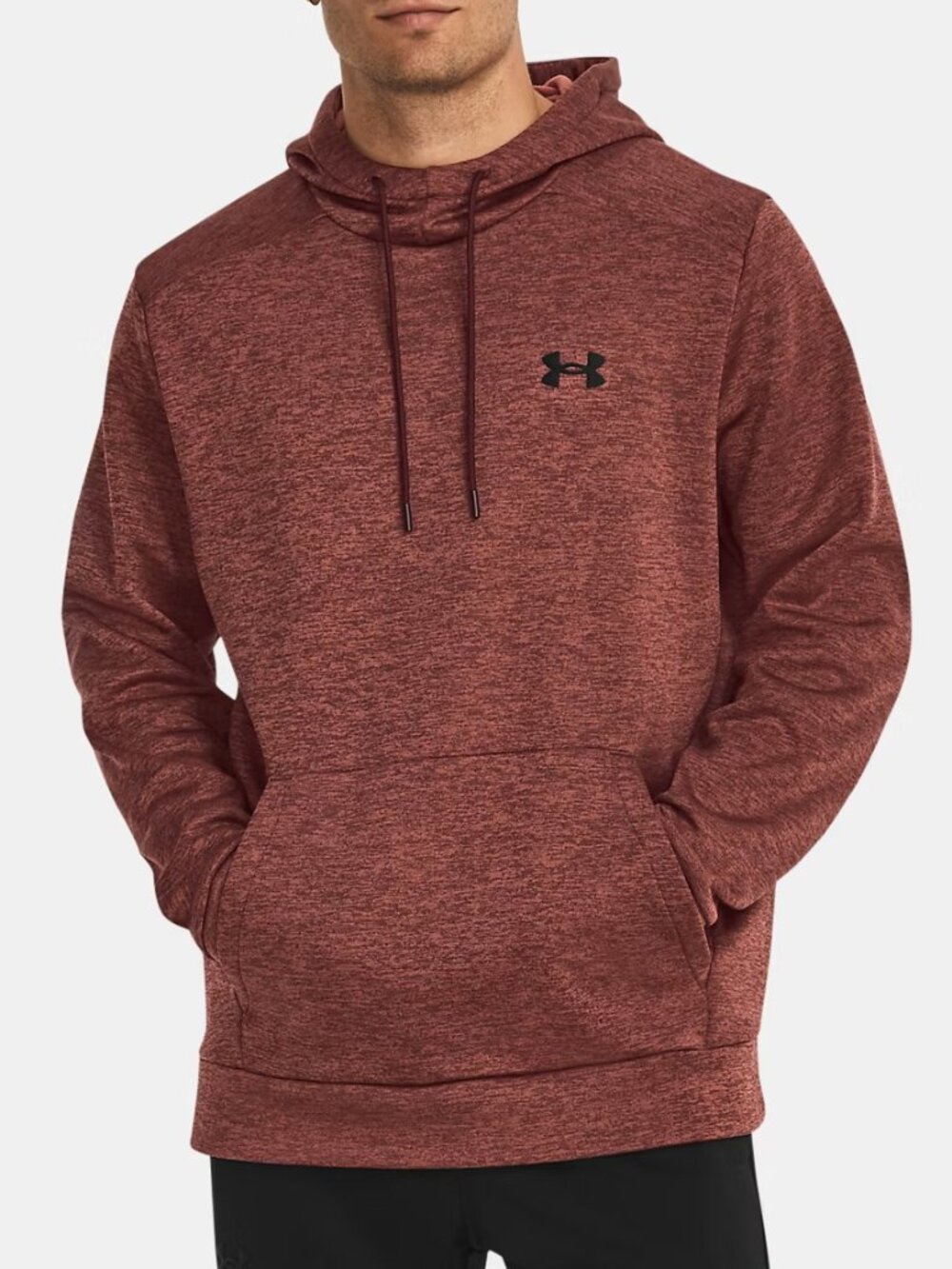 Under Armour Dark Maroon Fleece Twist Men's Hoodie SZ 2XL